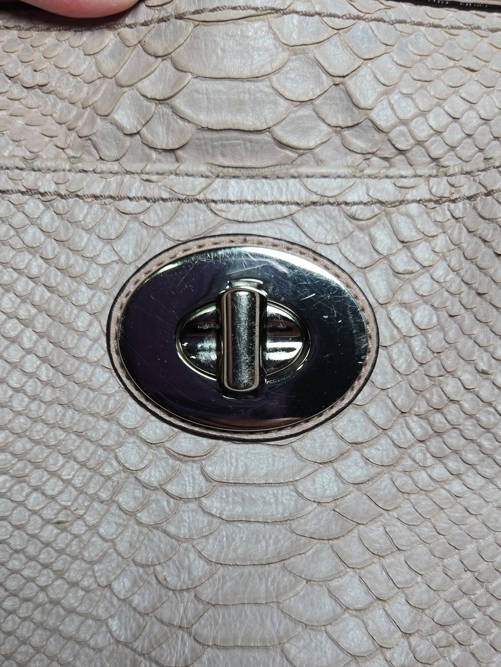 COACH Audrey Pinnacle Embossed Exotic Cinch East West Tote #19585 Mauve Pink - Picture 11 of 15
